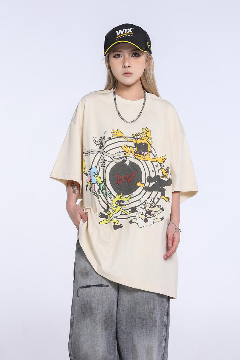 SAINT MICHAEL KEEP FASHINON letter print T-Shirts