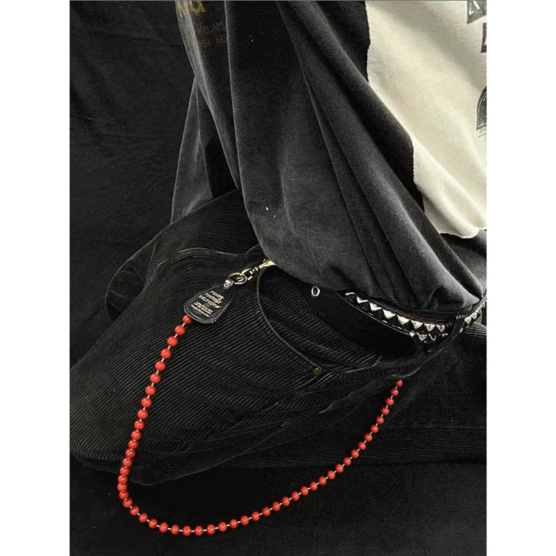 Chrome Hearts pure copper red agate trouser chain