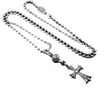 Chrome Hearts classic diamond round bead cross necklace