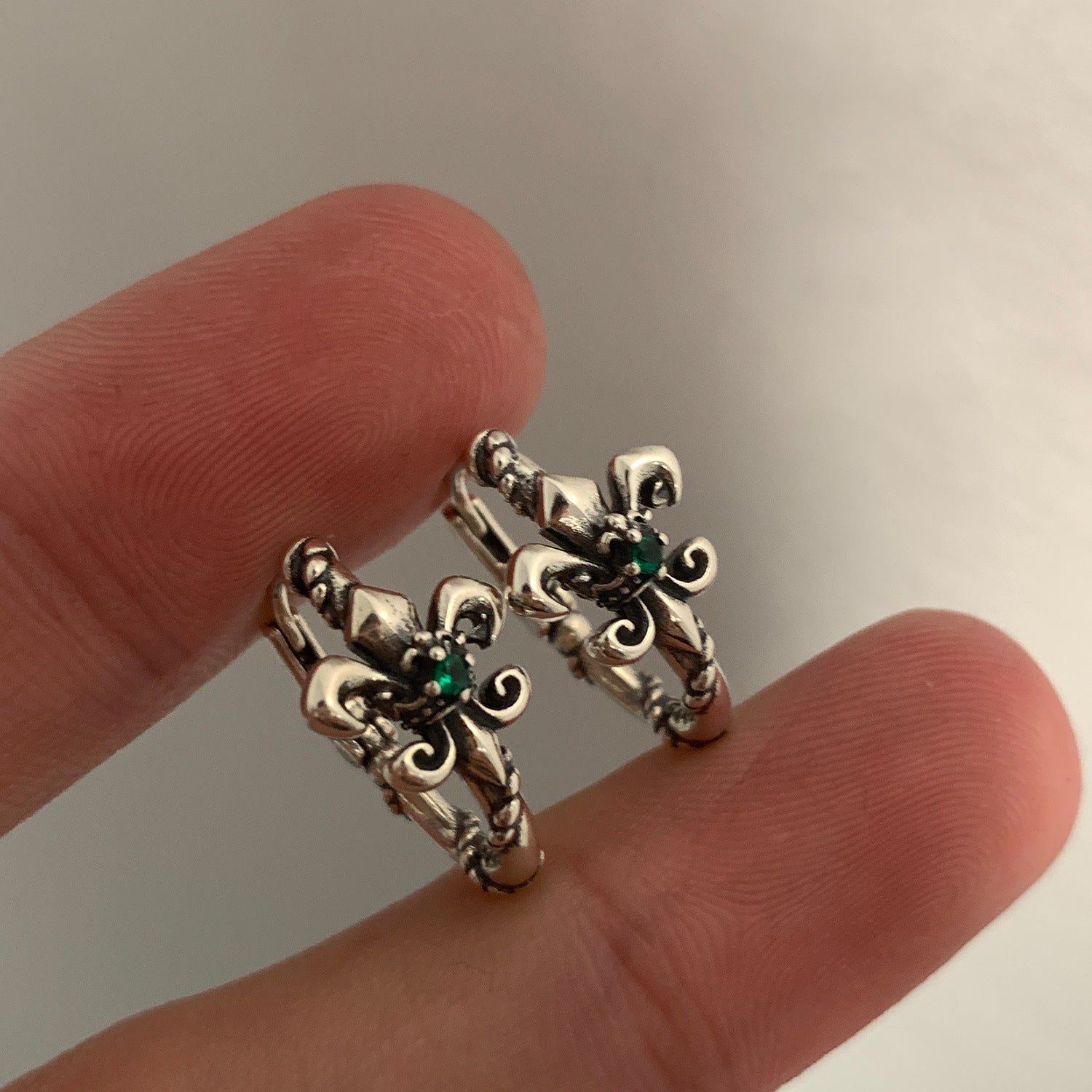 Chrome Hearts Ancient Iris Emerald Zircon Earrings